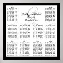 Template Wedding Seating Chart Monogram Names Posters