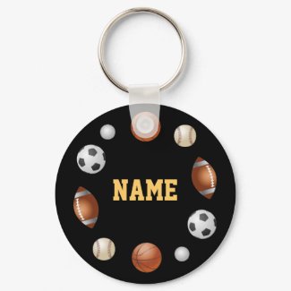Template World of Sports Keychain - Black 1 keychain
