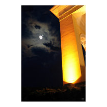 Temple at night posters