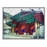Temple doors with Ying Yang South Korea Postcards