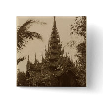 Temple in Mandalay, Burma, late 19th century Pinback Buttons