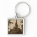 Temple in Mandalay, Burma, late 19th century Keychain