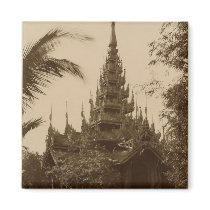 Temple in Mandalay, Burma, late 19th century Fridge Magnet