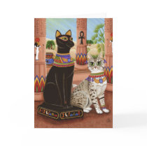 Temple of Bastet Egypt Bast Goddess Cat Art Card by TigerpixieArt Temple of Bastet Egypt Bast Goddess Cat Art Card