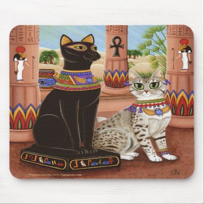 Temple of Bastet Egypt Bast Goddess Cat Mousepad