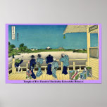 Temple of Five Hundred Rankanby Katsushika Hokusai Poster