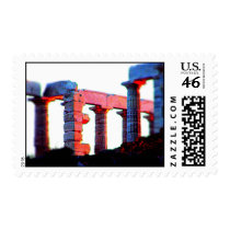 Temple of Poseidon at  Sun set Stamps