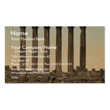 Temple of the Sun, front view, Baalbek, Holy Land, Business Card Template