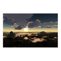 Temple Sunrise Poster