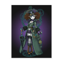 steampunk, time, traveler, vampire, angel, fantasy, victorian, fusion, magic, magical, art, mykajeilna, temple, Postcard with custom graphic design