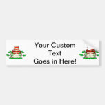 Temple With Two Bonsai Graphic image Bumper Sticker
