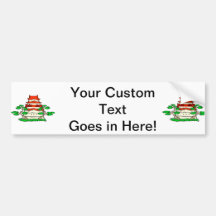 Temple With Two Bonsai Graphic image Bumper Sticker