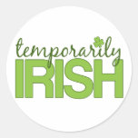 Temporarily Irish Round Sticker
