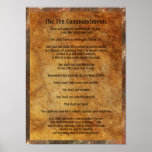 Ten Commandments on Stone Background Poster