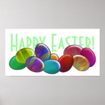 Ten Easter Eggs Rainbow Posters
