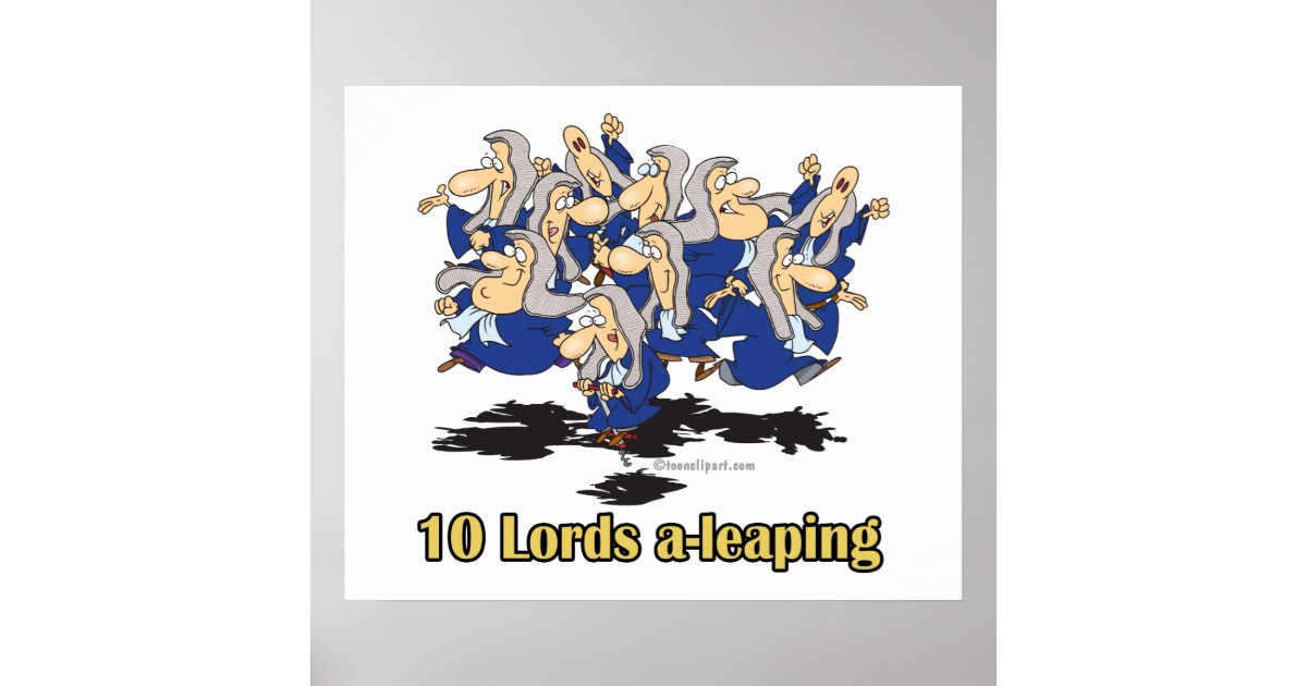 ten lords a leaping 10th tenth day of christmas poster christmas save the date cards