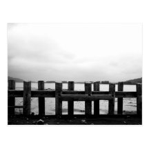 Ten Pilings in Monochrome Postcard