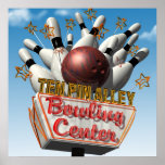 Ten Pin Alley Bowling Retro Neon Sign Posters