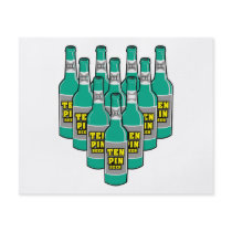 ten pin beer bowling humor personalized flyer