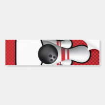 ten pin bolwing background design with scroll bumper stickers