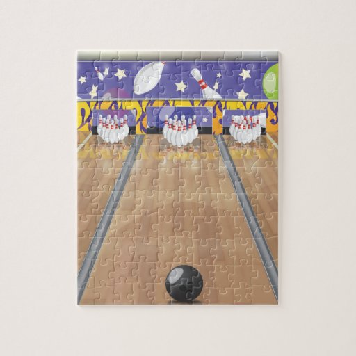 Ten Pin Bowling Alley Jigsaw Puzzles Zazzle