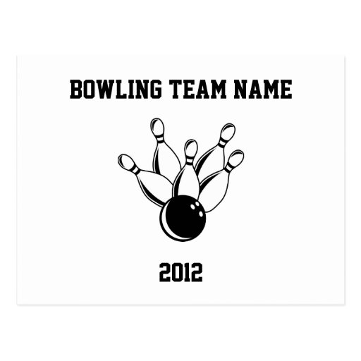 Ten Pin Bowling, Bowling Team Name, 2012 Postcard Zazzle