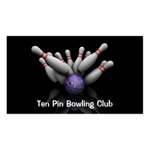 Ten Pin Bowling Business Card (front side)