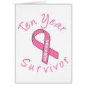 Ten Year Survivor (Circle Pink Ribbon) cards
