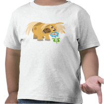 Tender Cartoon Pony and Flower Children T-shirt
