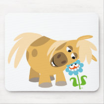 Tender Cartoon Pony and Flower Mousepad by Lioness_Graphics Tender Cartoon Pony and Flower Mousepad