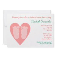 Tender Feet Pink Shower Invitation