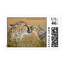 Tender Kiss Cheetah Baby Mom medium postage stamp