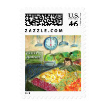 Tending the Produce Postage Stamp (Detail)