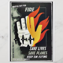 Tenga cuidado para el fuego flyer a todo color
