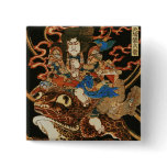 Tenjiku Tokubei riding a giant toad, 歌川 国芳 Pinback Button