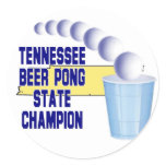 Tennessee Ber Pong Champion Round Sticker