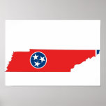 Tennessee Flag Map Print