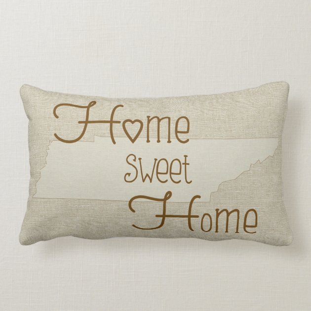 Tennessee-Home Sweet Home burlap-look custom name Throw Pillow