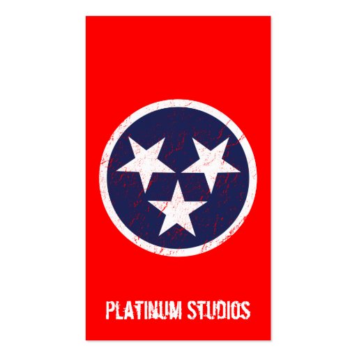 Tennessee State Flag Grunge Music Studio Business Card (front side)
