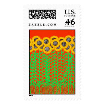 Tennessee Sunflowers on Red postage