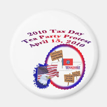 Tennessee Tax Day Tea Party Protest Refrigerator Magnet