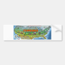 Tennessee USA Map Bumper Sticker