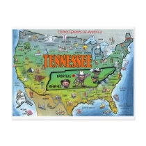 Tennessee USA Map Postcard