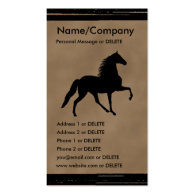 Tennessee Walker Silhouette Personal Business Business Card