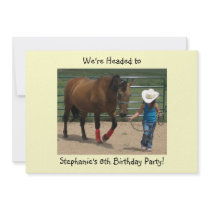 Tennessee Walking Horse and Girl - Party Announcements
