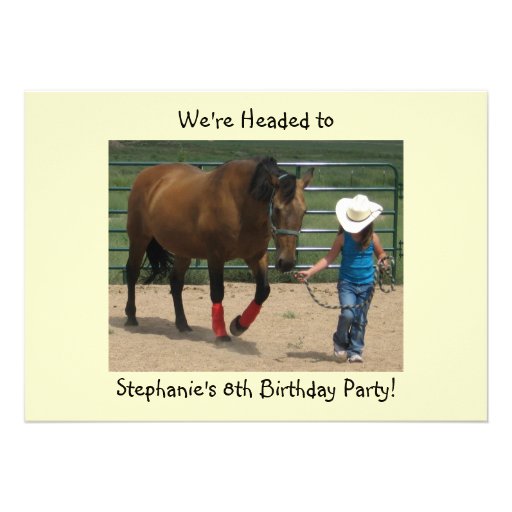 Tennessee Walking Horse and Girl - Party Announcements