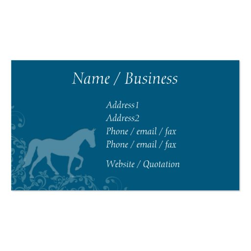 Tennessee Walking Horse Flourish Profile Business Card (front side)