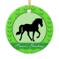Tennessee Walking Horse Holly Season's Greetings Christmas Tree Ornaments