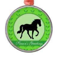 Tennessee Walking Horse Holly Season's Greetings Christmas Tree Ornament