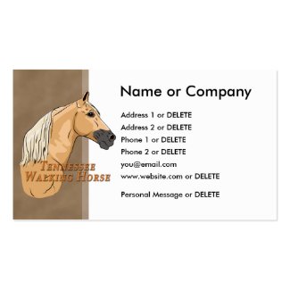 Tennessee Walking Horse Palomino Profile Business Cards